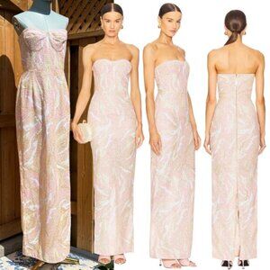 🆕 BRONX & BANCO 🧿 NWOT Dahlia Blush Multi Sequin Maxi Dress - Sz L US 8
